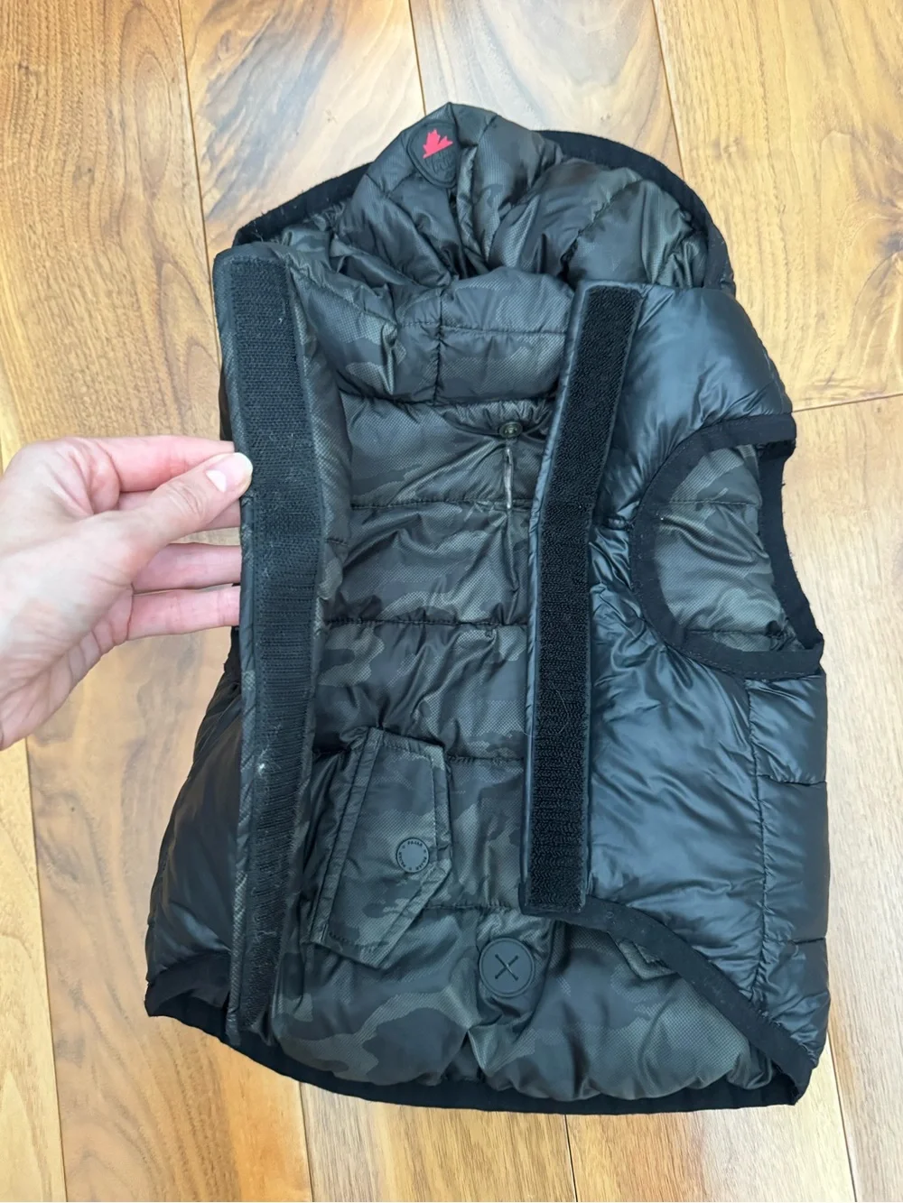 PAJAR CANADA PUP REVERSIBLE CAMOUFLAGE HOODED DOG PUFFER JACKET M